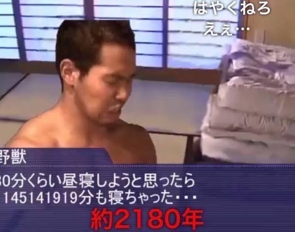 あまりにも昼寝しすぎである。なんなら夜になっていてもおかしくないだろう。